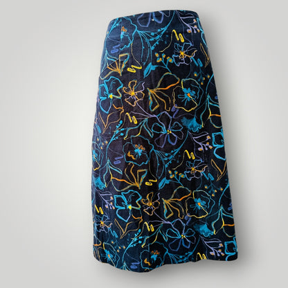 SEASALT CORNWALL / forest view skirt corduroy midi skirt / 14 (3925731911078079378)