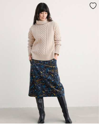 SEASALT CORNWALL / forest view skirt corduroy midi skirt / 14 (3925735333786310177)