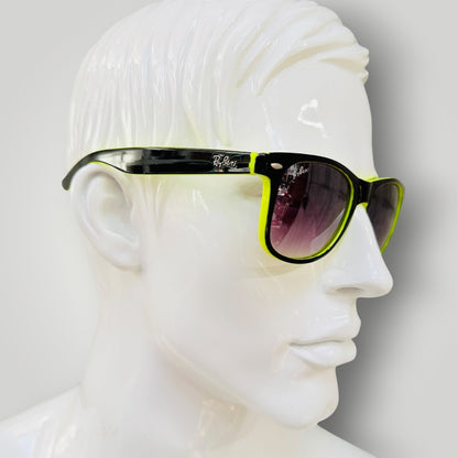 RAYBERI / black and neon yellow sayfarer-style sunglasses (3926140076792927296)