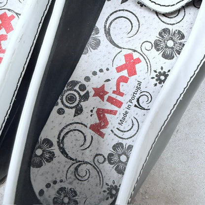 MINX / black and white patent leather two-tone loafers / Size 40 (3926156067260734935)