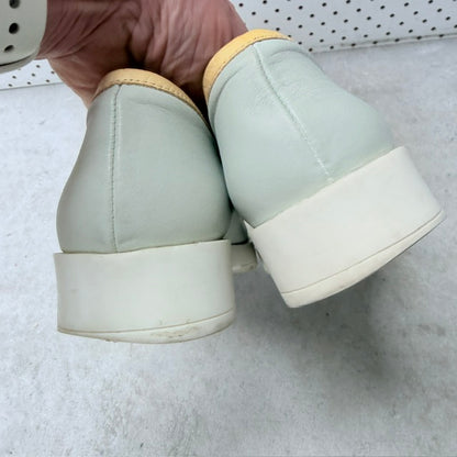 MISTA / pale blue and yellow leather platform loafers / Size 40 (3926156091141467573)