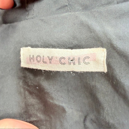 TRELISE COOPER HOLY CHIC / charcoal grey hooded parka with beading / s/m (3926225480480380440)