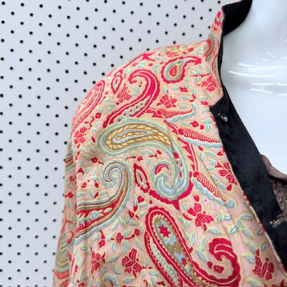 1990s nz vintage / ZEBRA / paisley jacket with shoulder pads / s/m (3926225522503909117)
