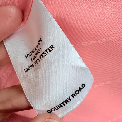 COUNTRY ROAD / vibrant coral-pink linen tailored blazer / 10 (3926225526649214791)