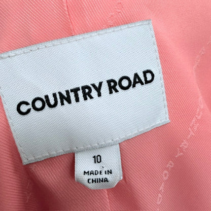 COUNTRY ROAD / vibrant coral-pink linen tailored blazer / 10 (3926225530337354962)