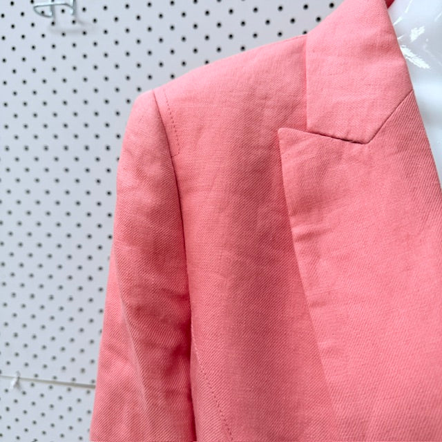 COUNTRY ROAD / vibrant coral-pink linen tailored blazer / 10 (3926225534260939314)