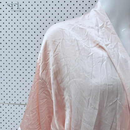 VICTORIA'S SECRET / soft pink satin short robe / Size S/M (3926225549074737836)