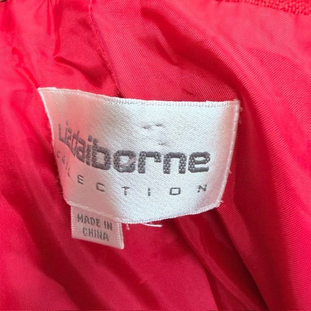 1990s american vintage / LIZ CLAIBORNE / silk / vibrant red woven blazer / 12 (3926225568045387555)