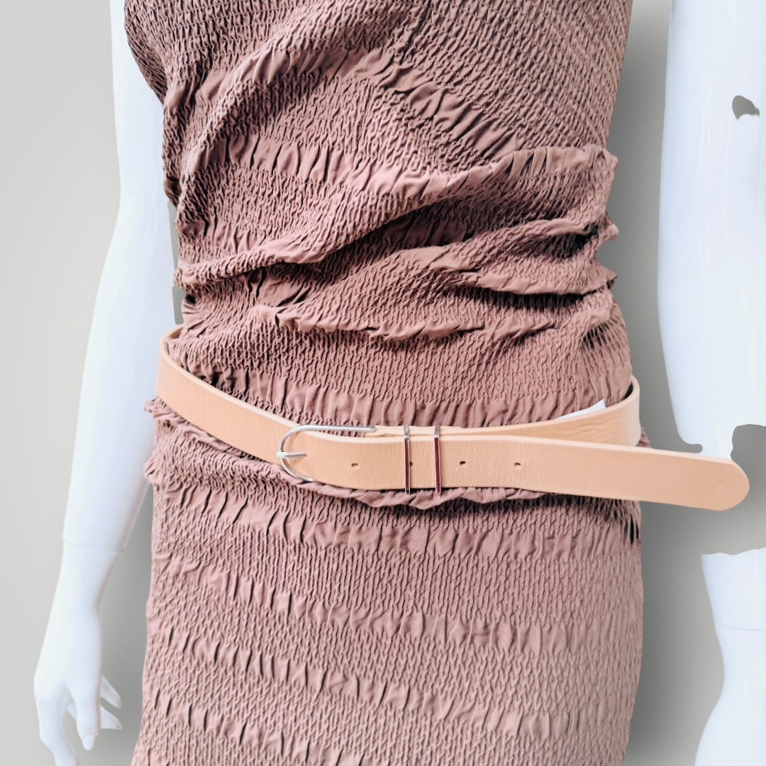 COUNTRY ROAD / nude leather hip-fit belt / S (3926230054781877703)