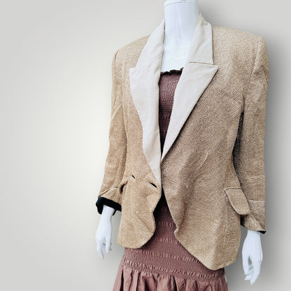1990s nz vintage / PATRICK STEEL COUTURE / gold metallic blazer / m (3926230070025114583)