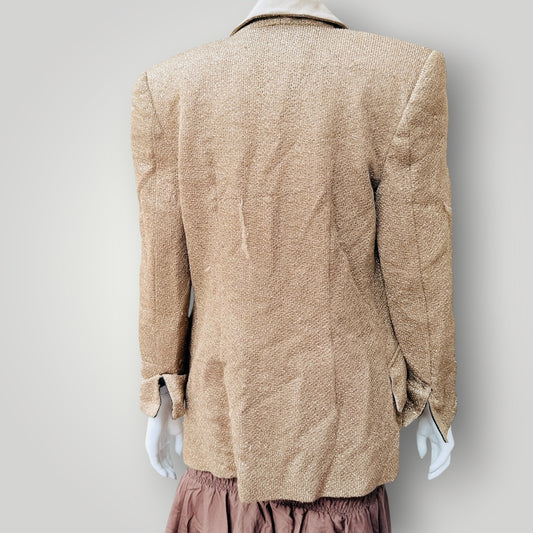 1990s nz vintage / PATRICK STEEL COUTURE / gold metallic blazer / m (3926230072239392885)
