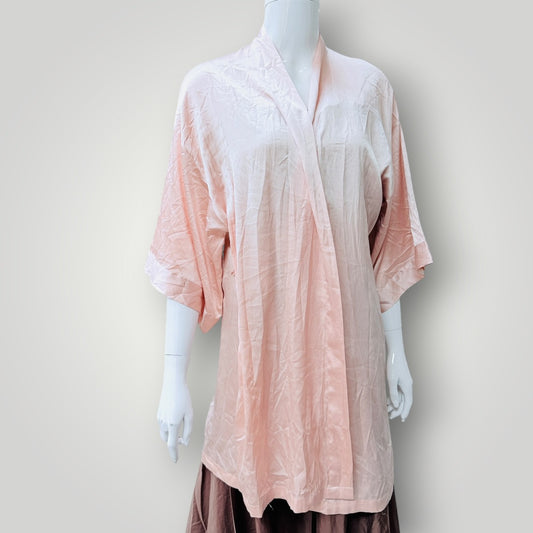 VICTORIA'S SECRET / soft pink satin short robe / Size S/M (3926230090106864978)