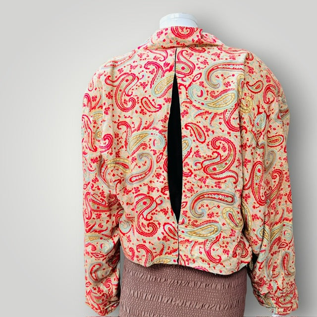 1990s nz vintage / ZEBRA / paisley jacket with shoulder pads / s/m (3926234892890141115)