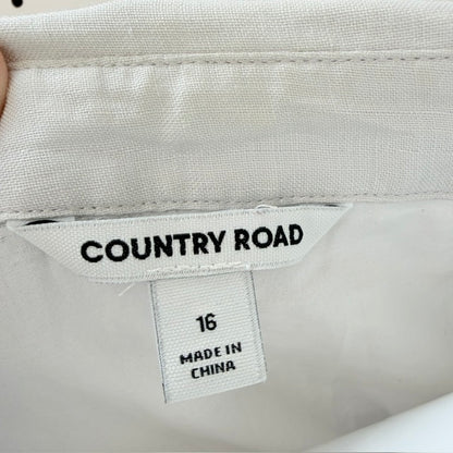 COUNTRY ROAD / long linen shirt dress / Size 16 (3926308952370467126)