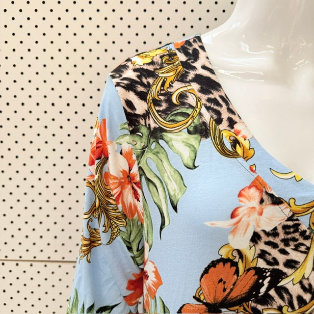 BITTERMOON / "Carly D" Paradis print midi dress / 14 / new with tags (3926308986278502624)