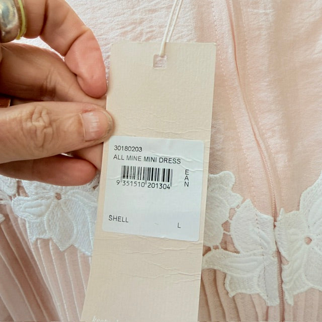 KEEPSAKE THE LABEL / "All Mine Mini Dress" / soft pink / L / new with tags (3926308999770161447)
