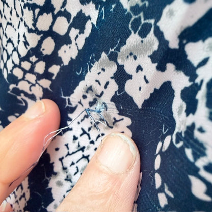 LOWER / blue and white snakeskin print sleeveless shift dress / s/m (3926309063626818882)
