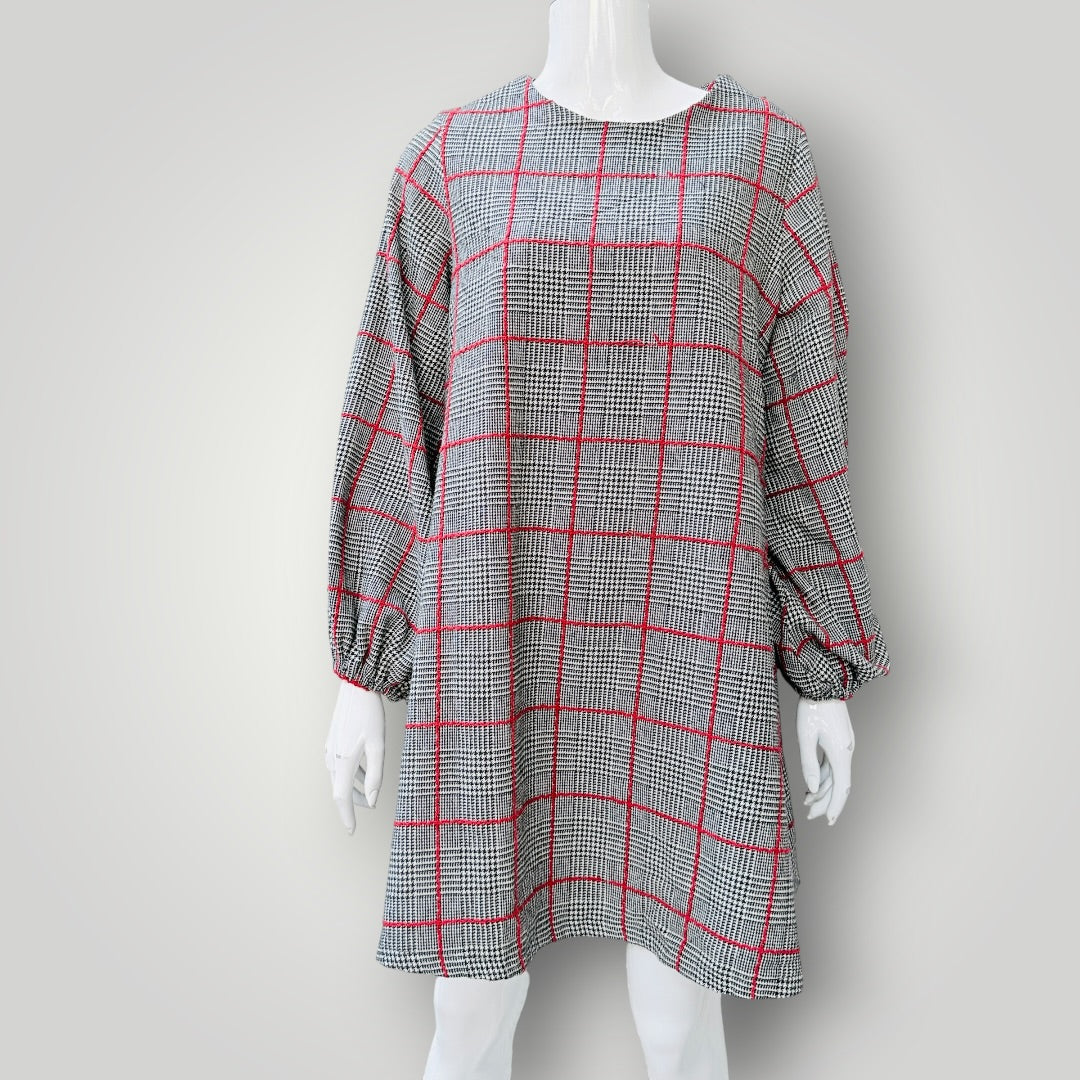 mini dress / black and white houndstooth / s (3926309444896797611)