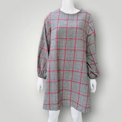 mini dress / black and white houndstooth / s (3926309444896797611)