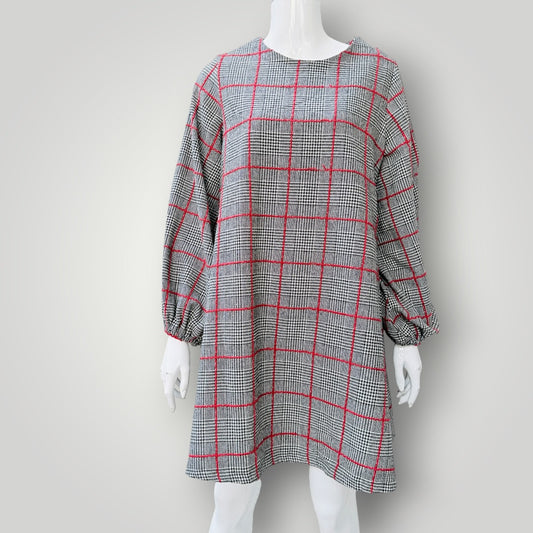 mini dress / black and white houndstooth / s (3926309444896797611)