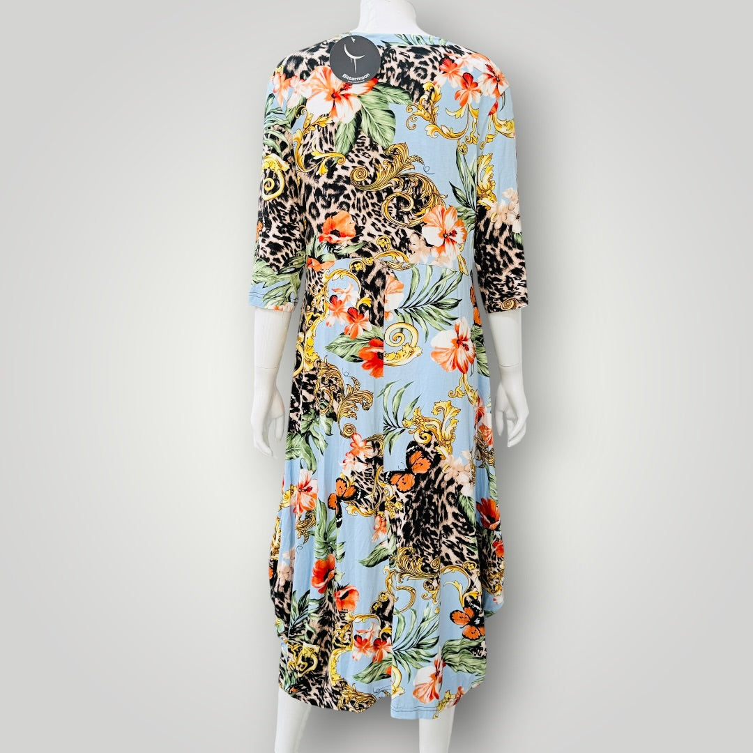 BITTERMOON / "Carly D" Paradis print midi dress / 14 / new with tags (3926309459873109704)