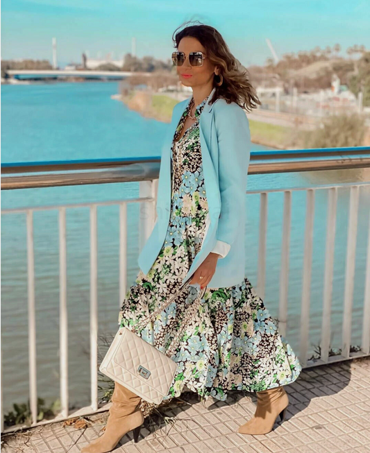 H&M / floral midi shirt dress / L (3926310182429169118)