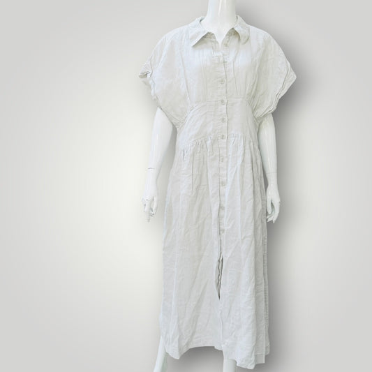 COUNTRY ROAD / long linen shirt dress / Size 16 (3926310889374553621)