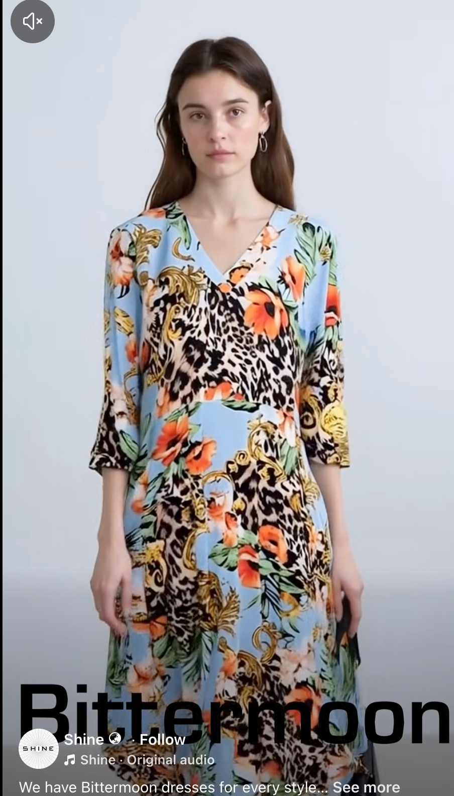 BITTERMOON / "Carly D" Paradis print midi dress / 14 / new with tags (3926311440806397266)