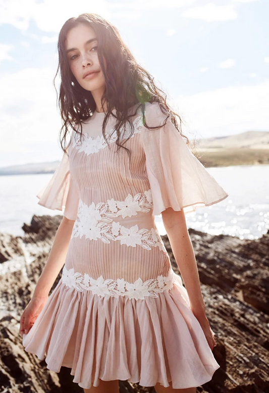 KEEPSAKE THE LABEL / "All Mine Mini Dress" / soft pink / L / new with tags (3926311911878763470)