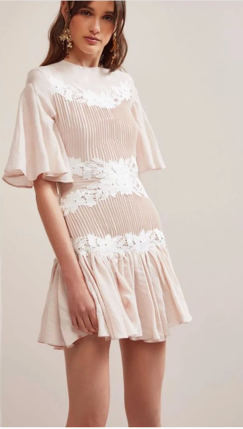 KEEPSAKE THE LABEL / "All Mine Mini Dress" / soft pink / L / new with tags (3926311926337574880)