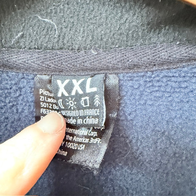 PICTURE ORGANIC CLOTHING / blue green colorblocked zip fleece jacket / XXL (3926417253714474079)