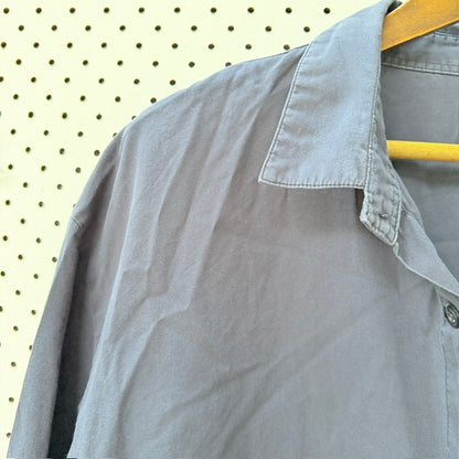 HUFFER / blue grey long sleeve button-up shirt / XXL (3926417319521835057)