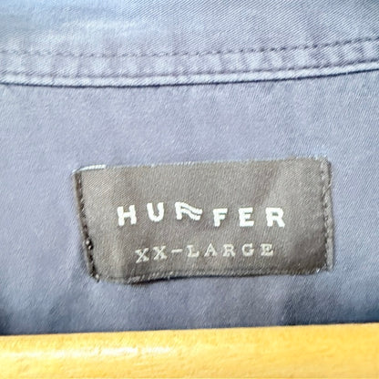 HUFFER / blue grey long sleeve button-up shirt / XXL (3926417321594779183)