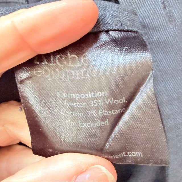 ALCHEMY EQUIPMENT / deep grey wool long sleeve utility shirt / XL (3926417327495269482)