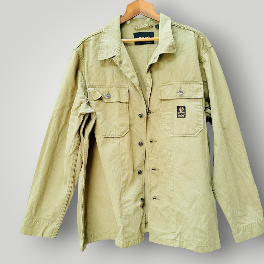 DEUS EX MACHINA / olive green "HBT Military Overshirt" / XXL (3926418183766503863)