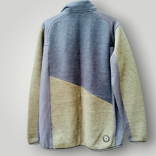 PICTURE ORGANIC CLOTHING / blue green colorblocked zip fleece jacket / XXL (3926418200033652994)