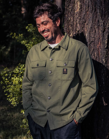 DEUS EX MACHINA / olive green "HBT Military Overshirt" / XXL (3926425978812831048)