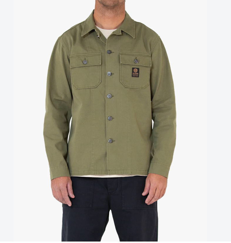 DEUS EX MACHINA / olive green "HBT Military Overshirt" / XXL (3926425981797582179)
