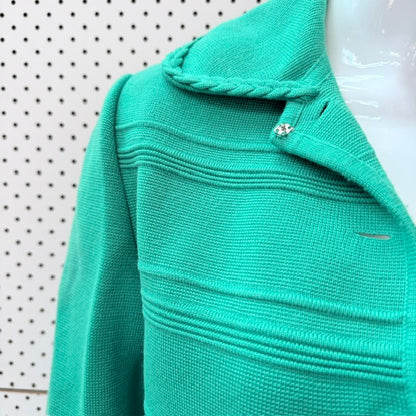 1960s vintage / LA DONNA INTERNATIONAL / pure wool knitted blazer / jade / s (3926740590389520691)