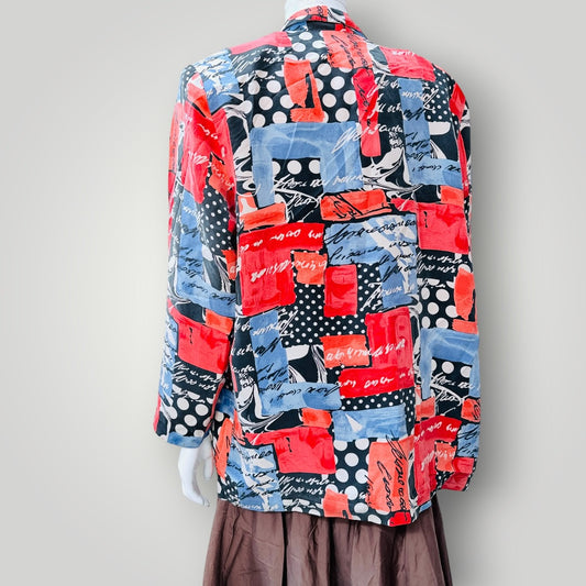 AMANDA ITALY / patterned silk jacket / L (3926740737267670693)
