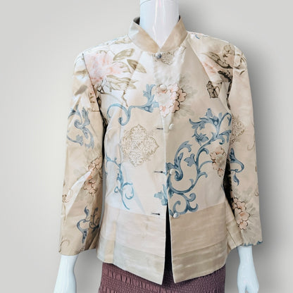 y2k aussie vintage / CARLA ZAMPATTI / patterned silk blazer / 12 (3926740760835304309)