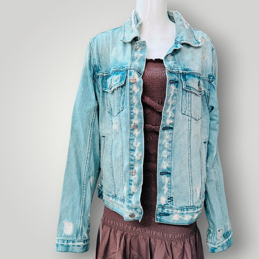 KSUBI / "Classic Jacket - Hendrix Blue" distressed denim jacket / M (3926740765526868659)