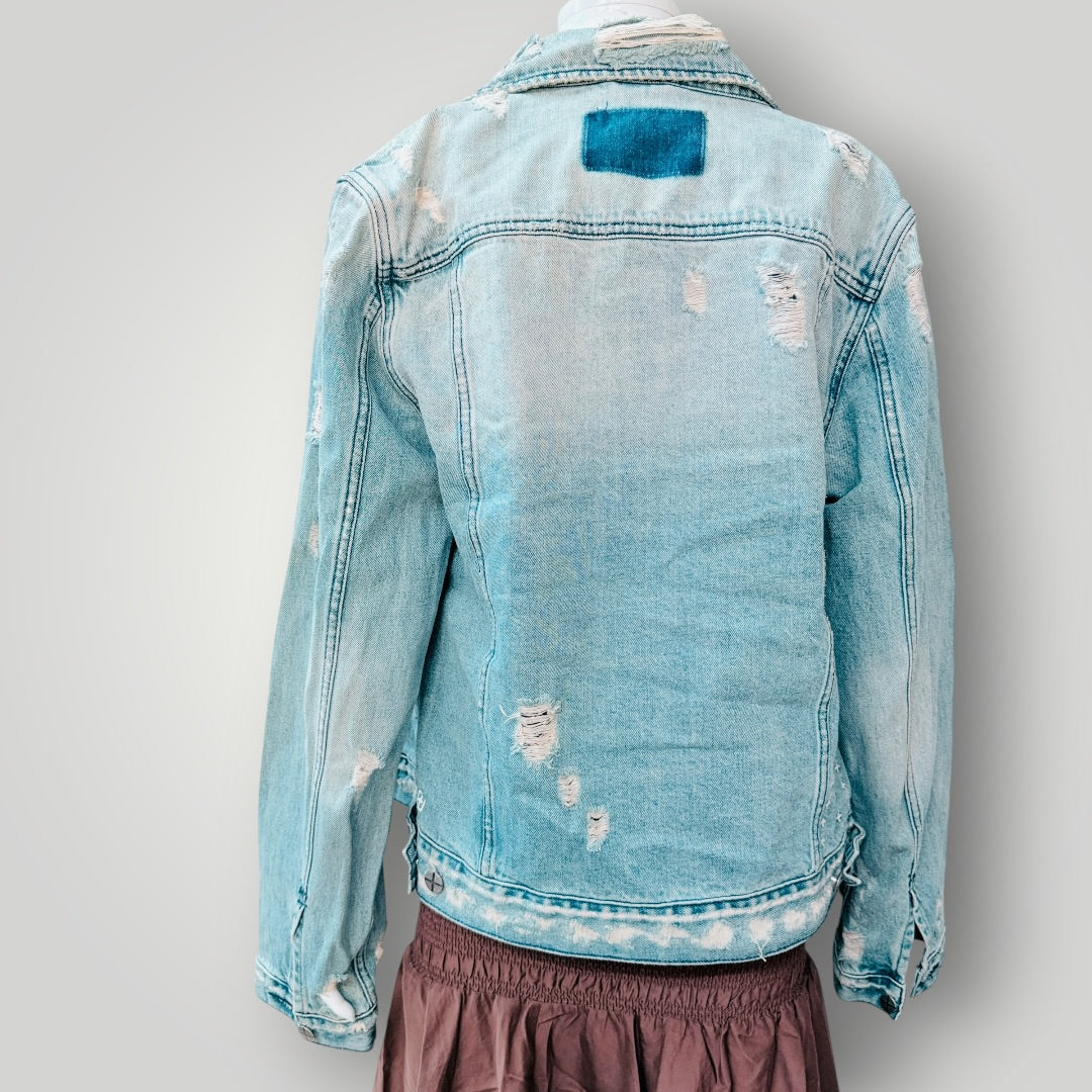 KSUBI / "Classic Jacket - Hendrix Blue" distressed denim jacket / M (3926740767630530443)