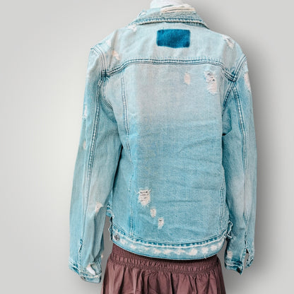 KSUBI / "Classic Jacket - Hendrix Blue" distressed denim jacket / M (3926740767630530443)