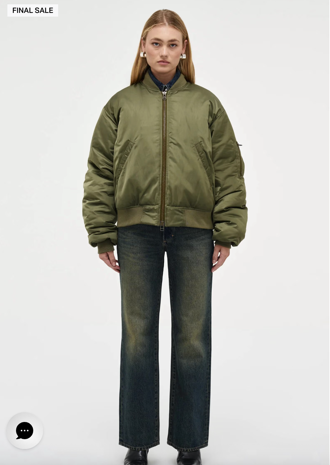 NEUW / olive green flight bomber jacket / M (3926743137672421866)