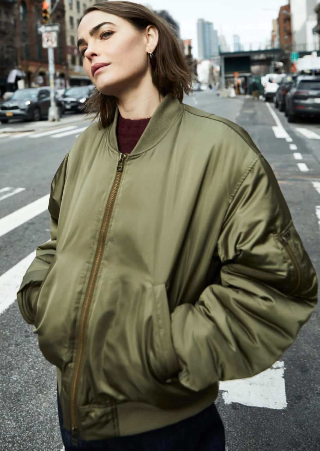NEUW / olive green flight bomber jacket / M (3926743142380206300)