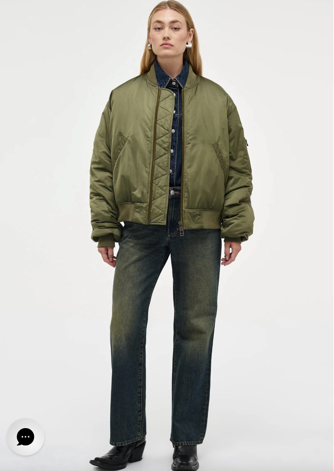 NEUW / olive green flight bomber jacket / M (3926743146700851677)