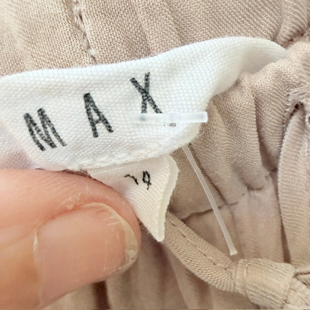 MAX / taupe silky drawstring wide-leg lounge pants / 14 (3926756806355451401)