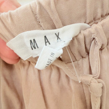 MAX / taupe silky drawstring wide-leg lounge pants / 14 (3926756808226996811)