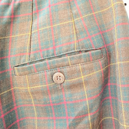 1970s vintage / plaid wool pleated pants / s (3926756858954838512)